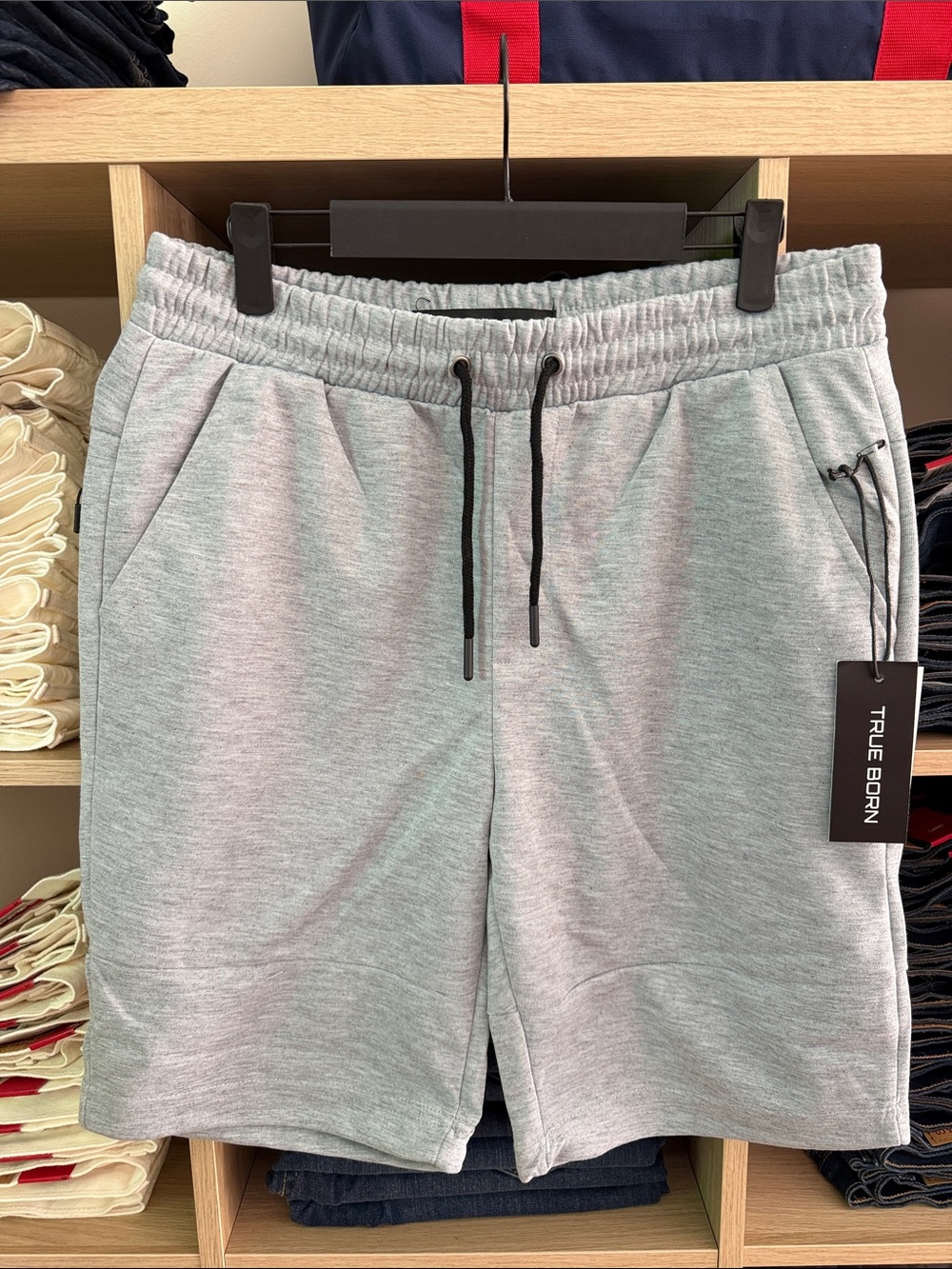 True Born Men's Light Gray Hybrid Drawstring Shorts